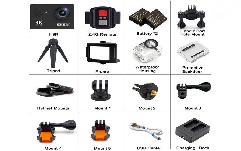 Combo Camera hành trình Eken H9r Hộp Kính