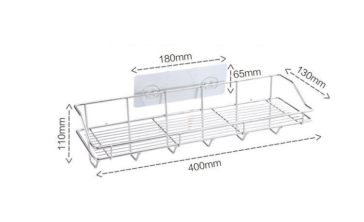 Kệ dán tường đựng vật dụng kèm 6 móc