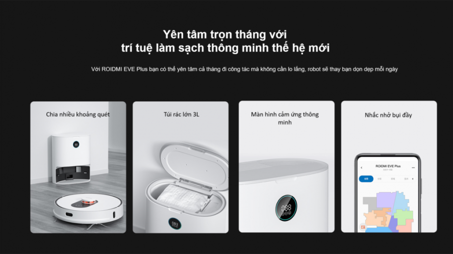 Robot hút bụi lau nhà Xiaomi RoidMi EVE Plus 2021