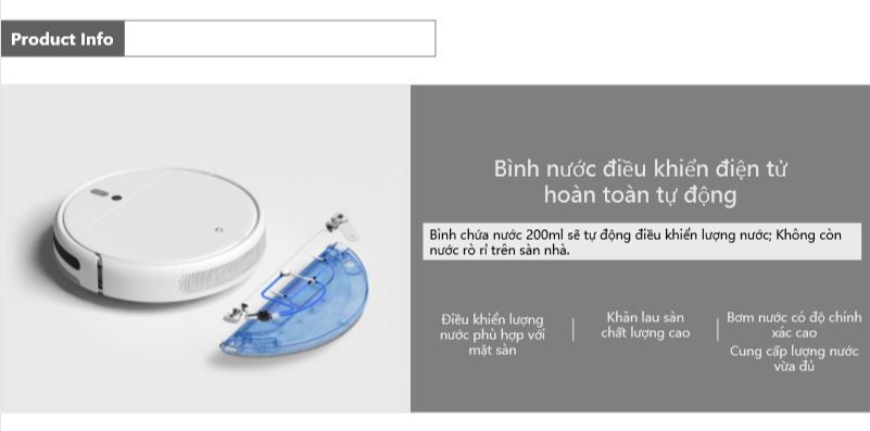 Robot hút bụi Xiaomi Mi Robot Vacuum Mop Bản Quốc Tế