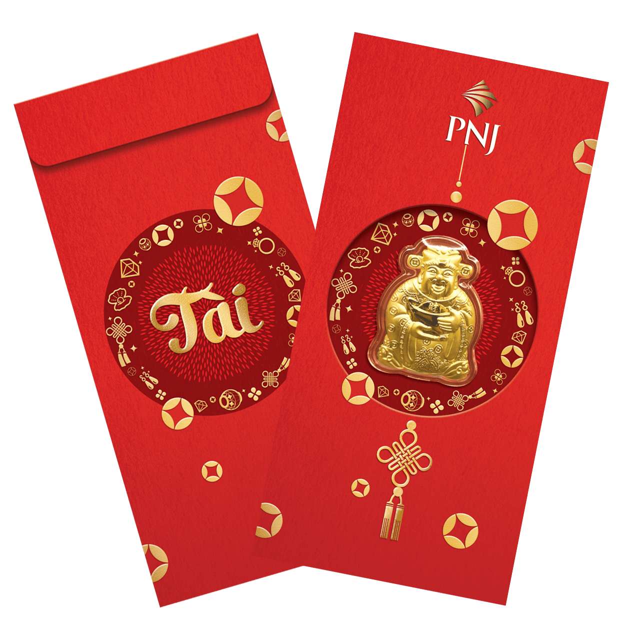 Bao Lì Xì Lõi Vàng 24K PNJ Thần Tài