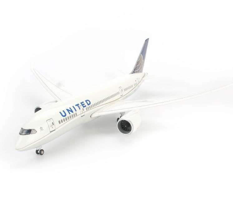 Mô hình máy bay United Airlines Boeing B787 47cm lắp ráp có đèn Everfly