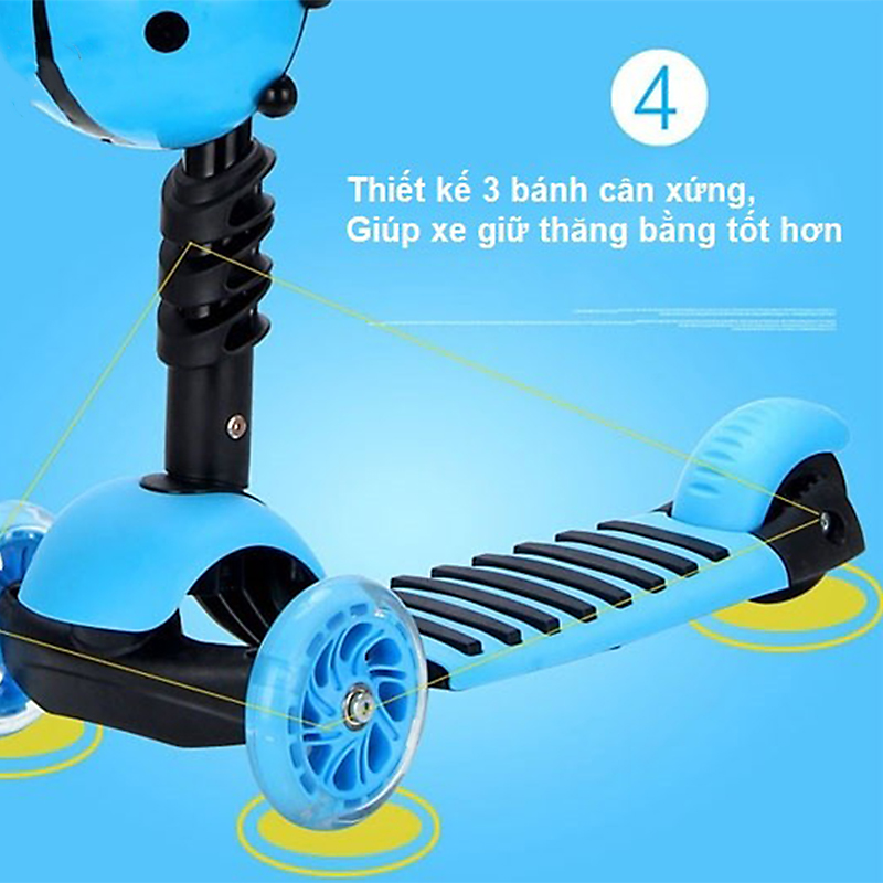 Xe trượt Scooter 3 in 1 Kèm giỏ cho bé