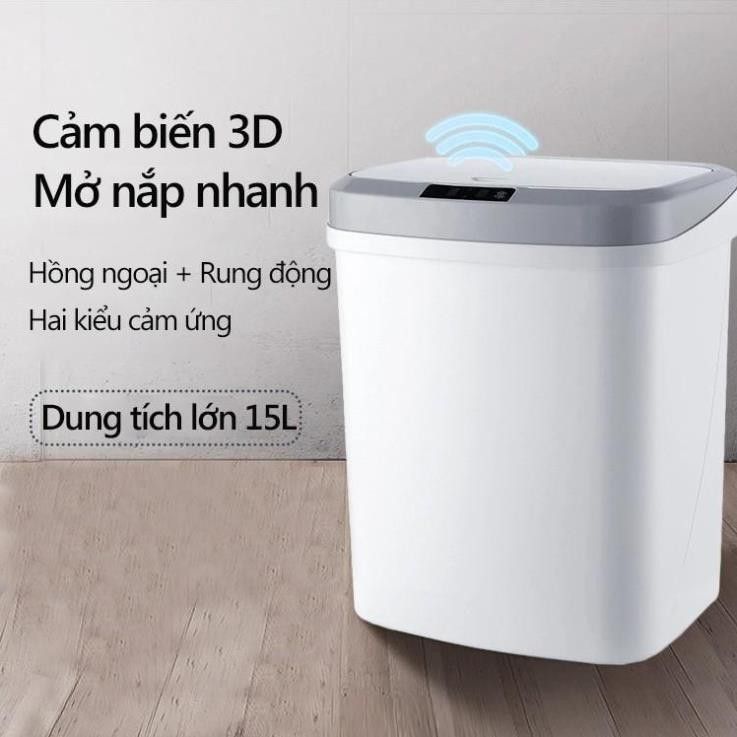 Thùng rác thông minh Xiaomi cảm ứng tự động đóng mở sạc pin kèm dây sạc