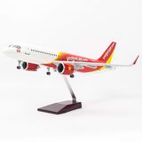 Mô hình Máy bay lắp ghép Vietjet Air Airbus A320 47cm Có đèn led