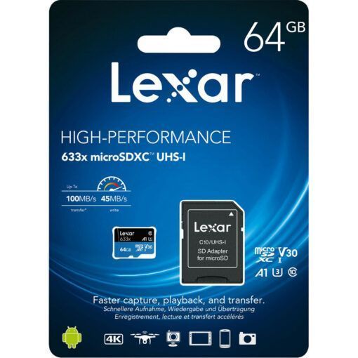 Thẻ nhớ Lexar 64GB 633x Micro SDXC Class 10 UHS-I 45 MB/s