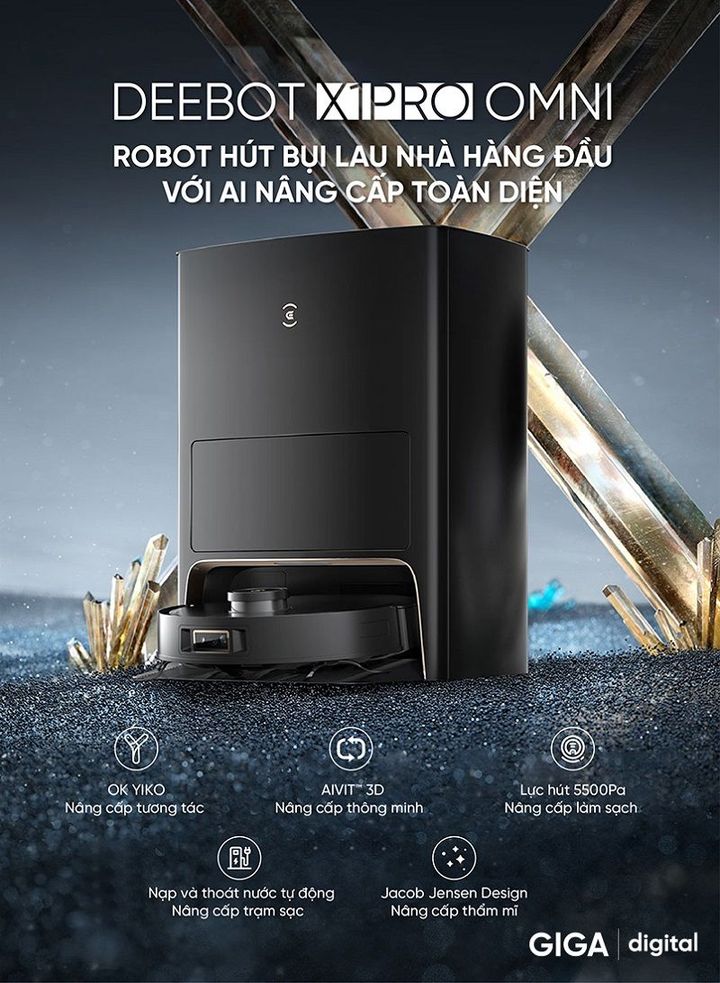 Robot Hút Bụi Và lau Nhà Ecovacs X1 PRO OMNI