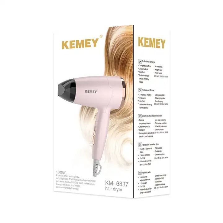 Máy sấy tóc gấp gọn Kemey 6837