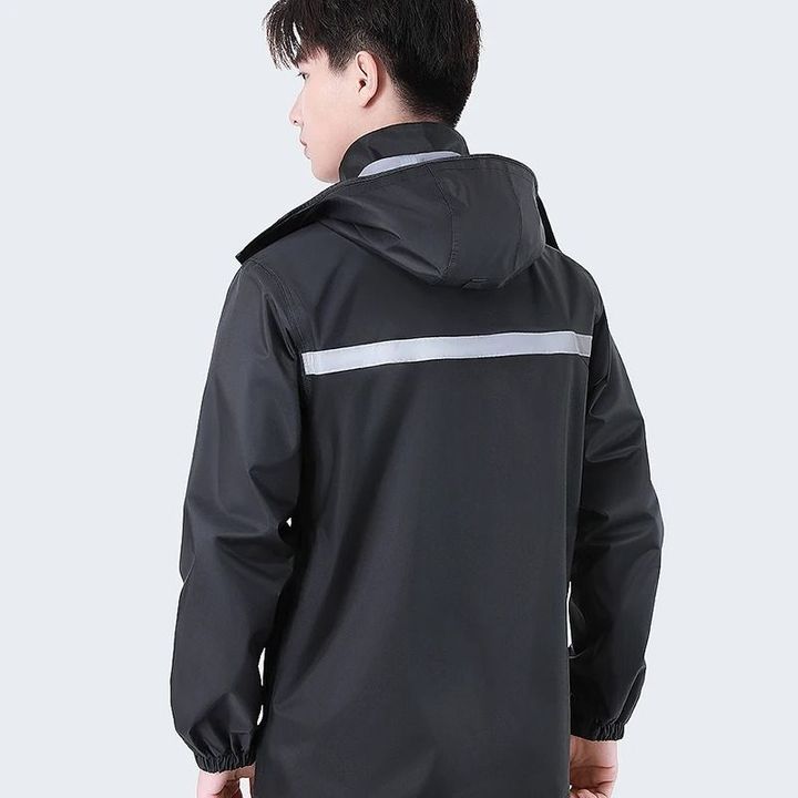 Bộ quần áo mưa vải dù lưới thoáng có phản quang BS0040 Size 3XL (176-190cm)