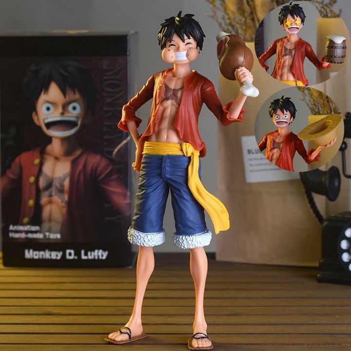 Mô hình One Piece Monkey D Luffy Mũ Rơm Ăn Thịt 25cm