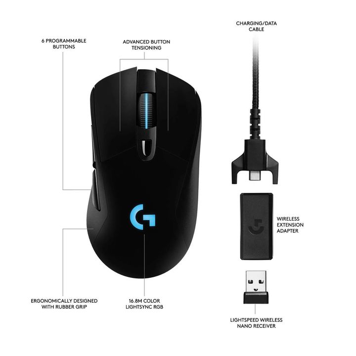 Chuột không dây Logitech G703 Hero Lightspeed