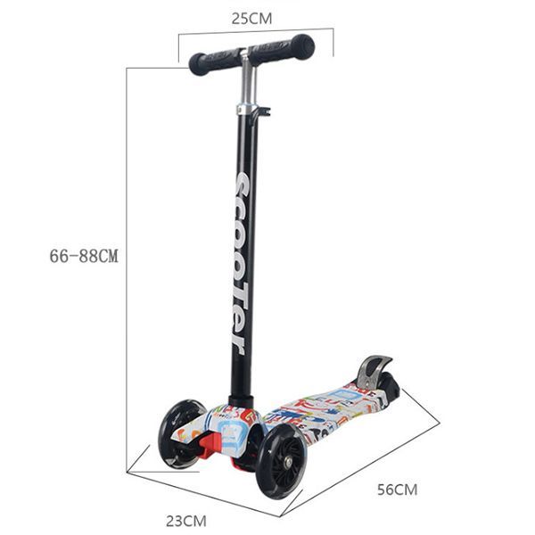 Xe Trượt Scooter 3 Bánh họa tiết Graffiti đẹp mắt, Đèn Led nhiều màu QC-2865Y