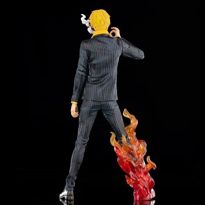 Mô hình nhân vật Sanji áo đen trong truyện tranh One Piece cao 32 cm, chân phải bốc lửa siêu ngầu