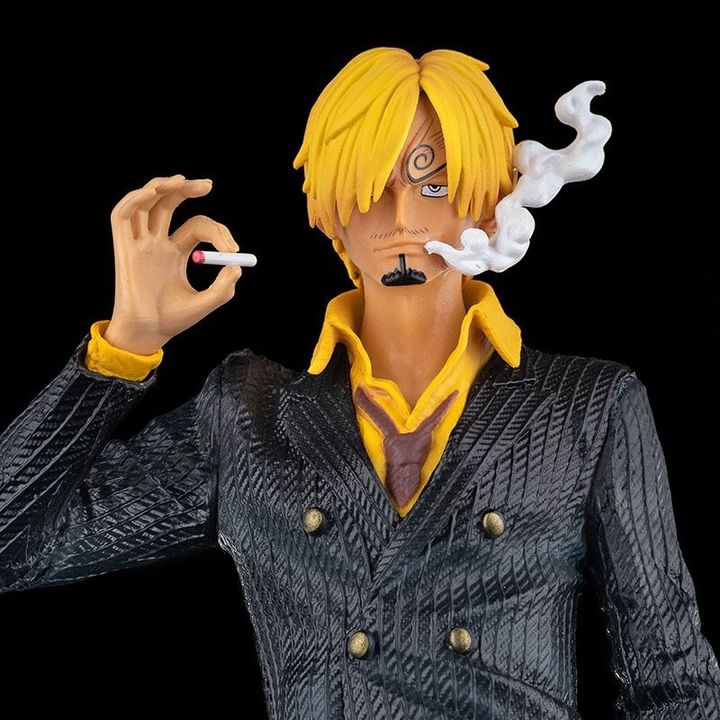 Mô hình nhân vật Sanji áo đen trong truyện tranh One Piece cao 32 cm, chân phải bốc lửa siêu ngầu