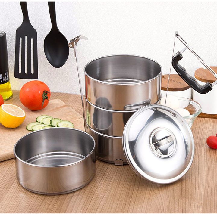 Cặp lồng mang cơm 3 tầng inox cao 12cm