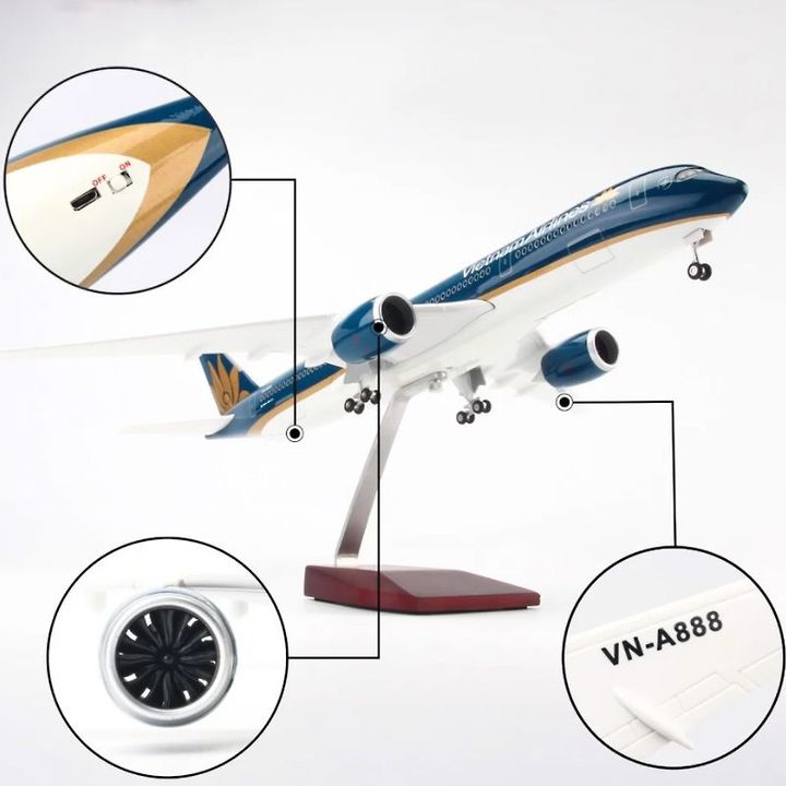 Mô hình Máy bay lắp ghép VietNam Airlines 47cm A350