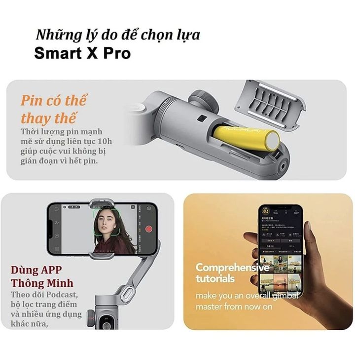 Gimbal chống rung cho điện thoại Smart X Pro