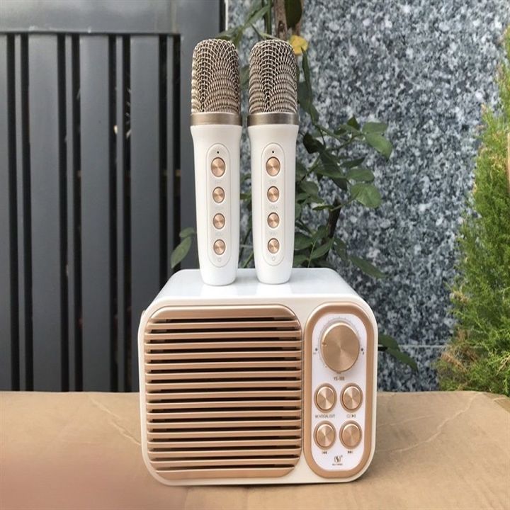 Loa hát karaoke YS106 xách tay bluetooth kèm 2 mic mini