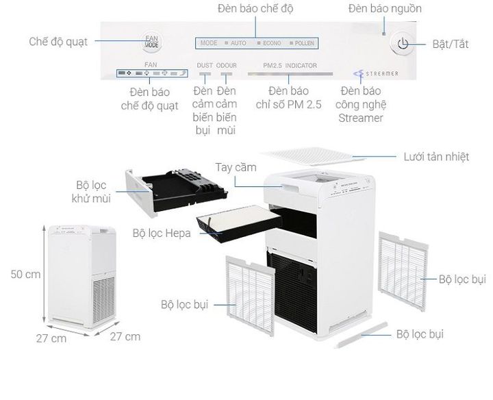 Máy lọc không khí Daikin MC40UVM6-7