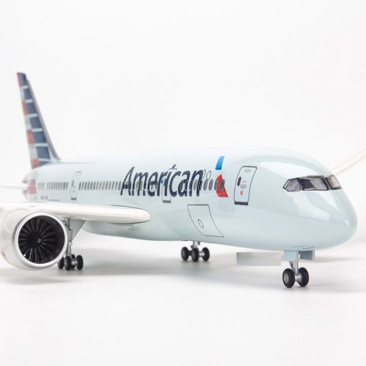 Mô hình máy bay American Airlines Boeing B787 47cm lắp ráp có đèn