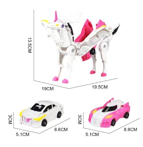 Ô tô biến hình kỳ lân robot unicorn bộ 2 xe lắp ráp