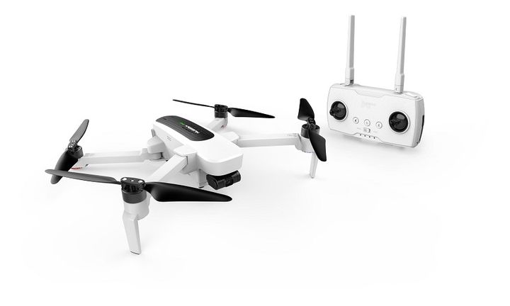 hình ảnh flycam hubsan zino và tay điều khiển