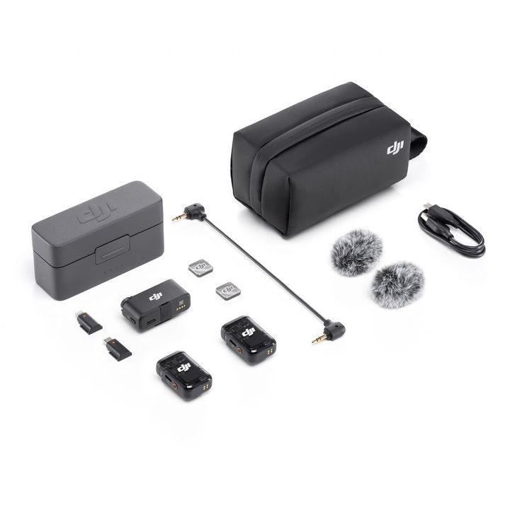 Micro thu âm DJI Mic 2 (2 TX + 1 RX + Charging Case) -  Bộ gồm 2 mic