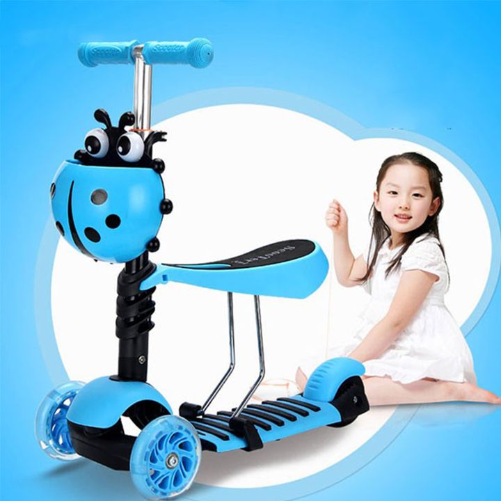 Xe trượt Scooter 3 in 1 Kèm giỏ cho bé Chính Hãng