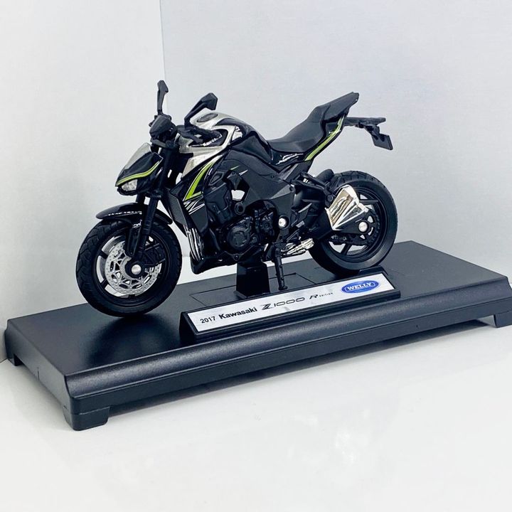 Mô hình Xe mô tô Kawasaki Z1000 R Green 1:18 Welly