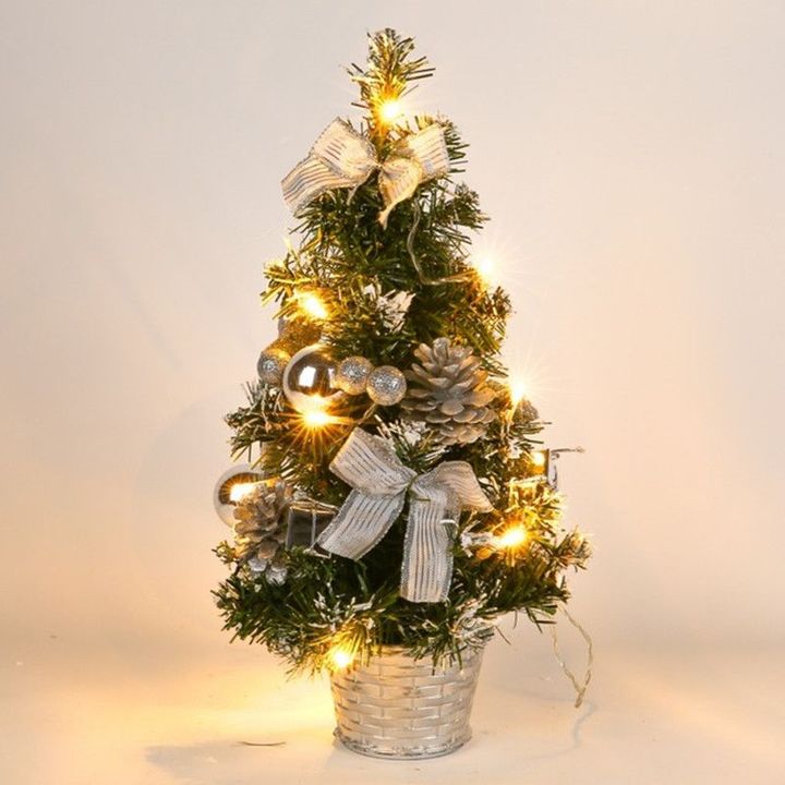 Chậu cây thông noel 40cm có đèn tráng trí