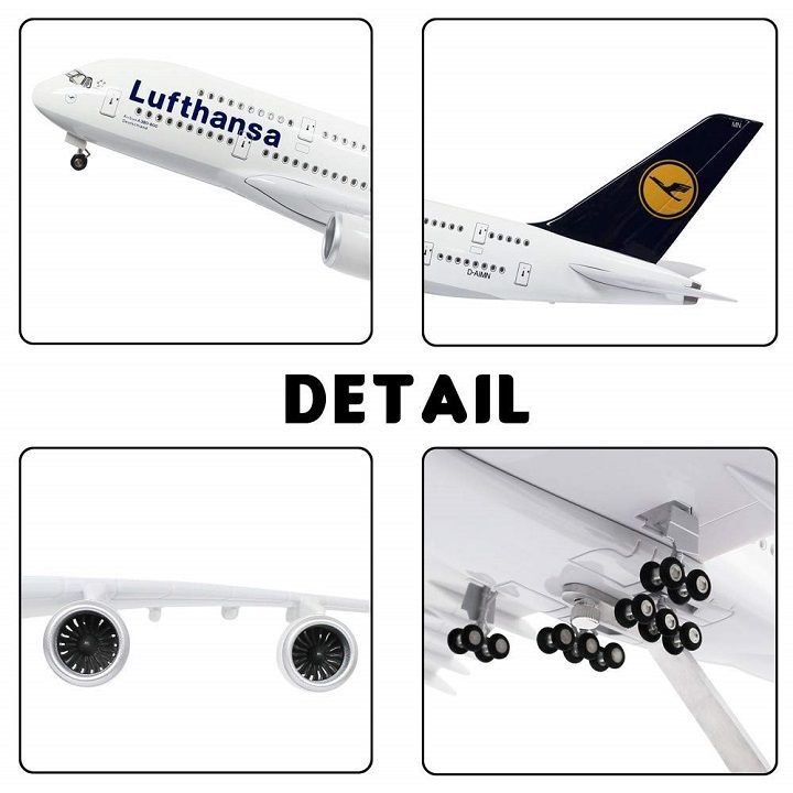 Mô hình Máy bay lắp ghép Lufthansa Airbus A380 47cm