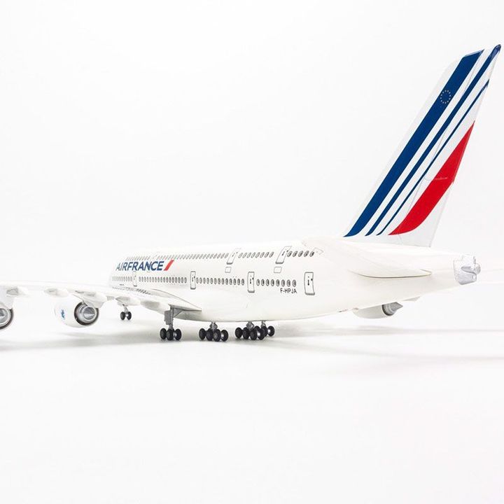 Mô hình Máy bay lắp ráp Air France Airbus A380 Có đèn led 47cm