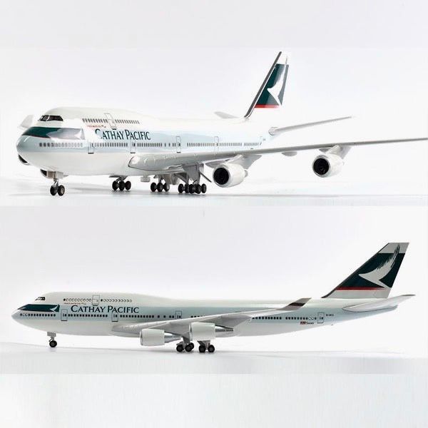 Mô hình Máy bay lắp ghép Cathay Pacific Boeing B747 47cm có đèn LED